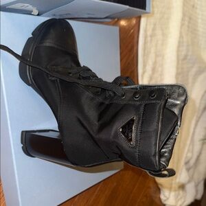 Prada Black Lace Up Boots for Women